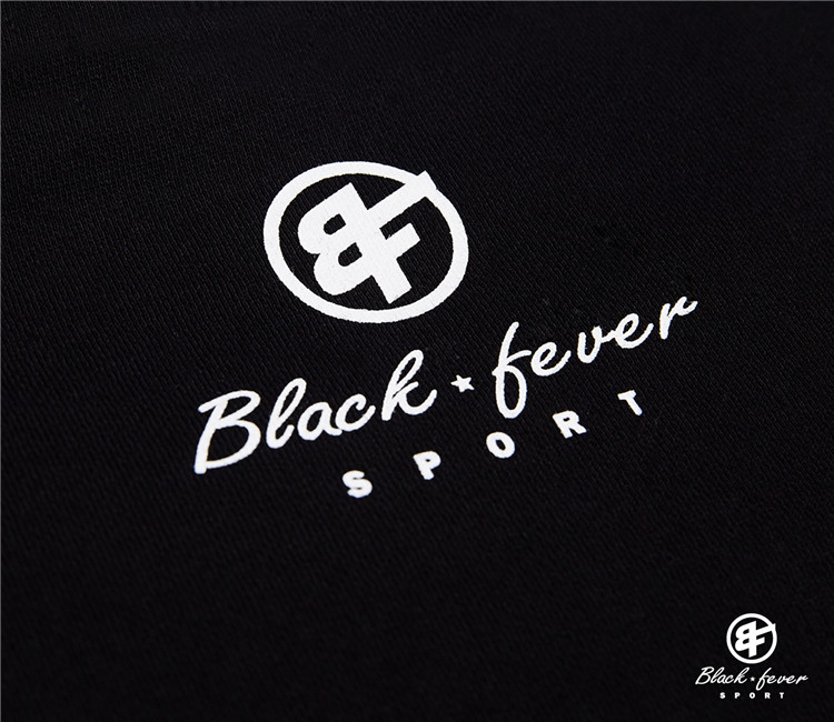 热血fever bf logo 条纹连帽长袖t恤